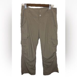 Lucy Activewear Pants Womens Size 2 Cargo Crop Brown Hiking Trail Cinch Hems NWT